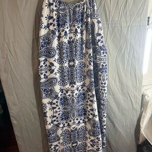 H&M Blue and White Maxi Skirt